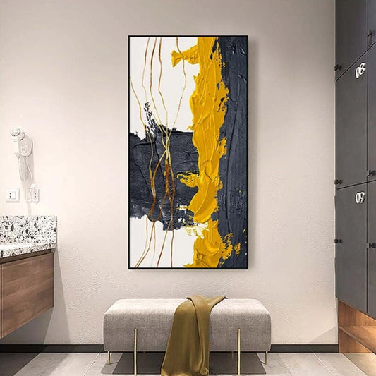 3D Verticle Waves 100% Hand Painted Abstract Art