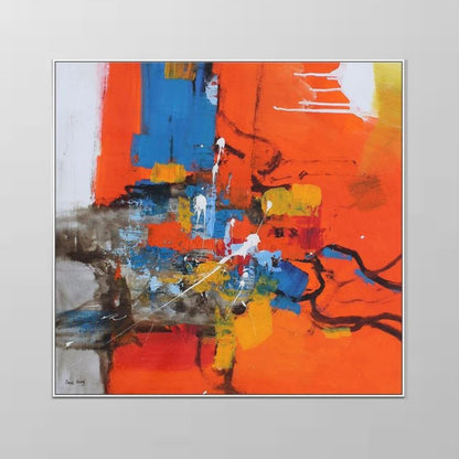 Abstract Orange 100% Hand Painted Wall DÃ©cor