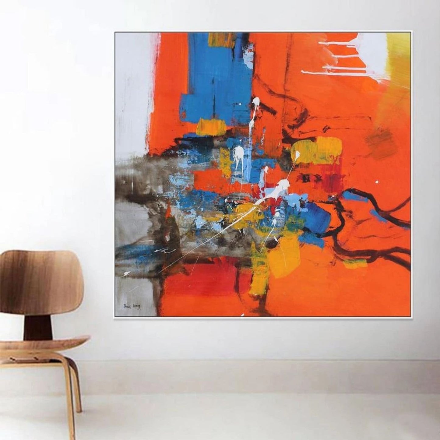 Abstract Orange 100% Hand Painted Wall DÃ©cor