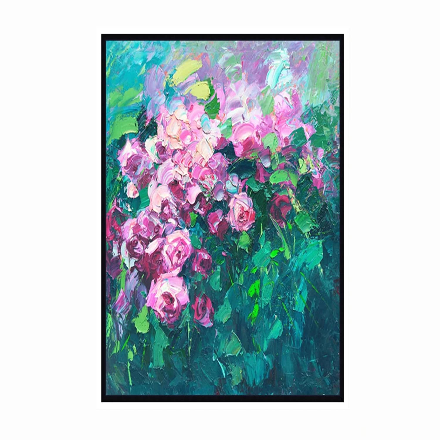 Impressionist Pink Roses Textured Floral Painting – My Modern Art