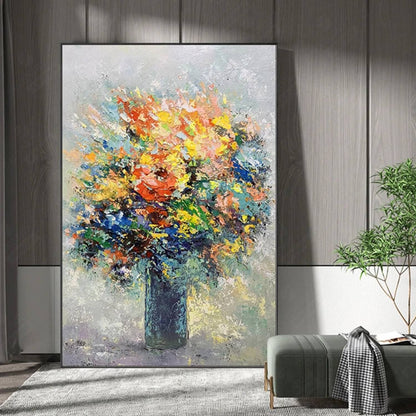 Impressionist Flower Vase 100% Hand Painted Art