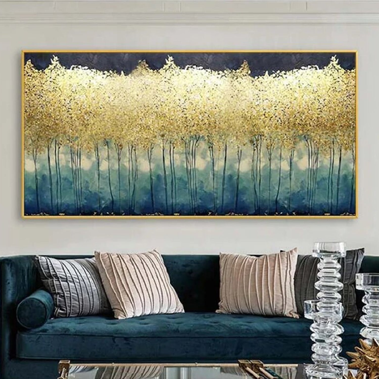 Minimalist Golden Forest Abstract Nordic Wall Art