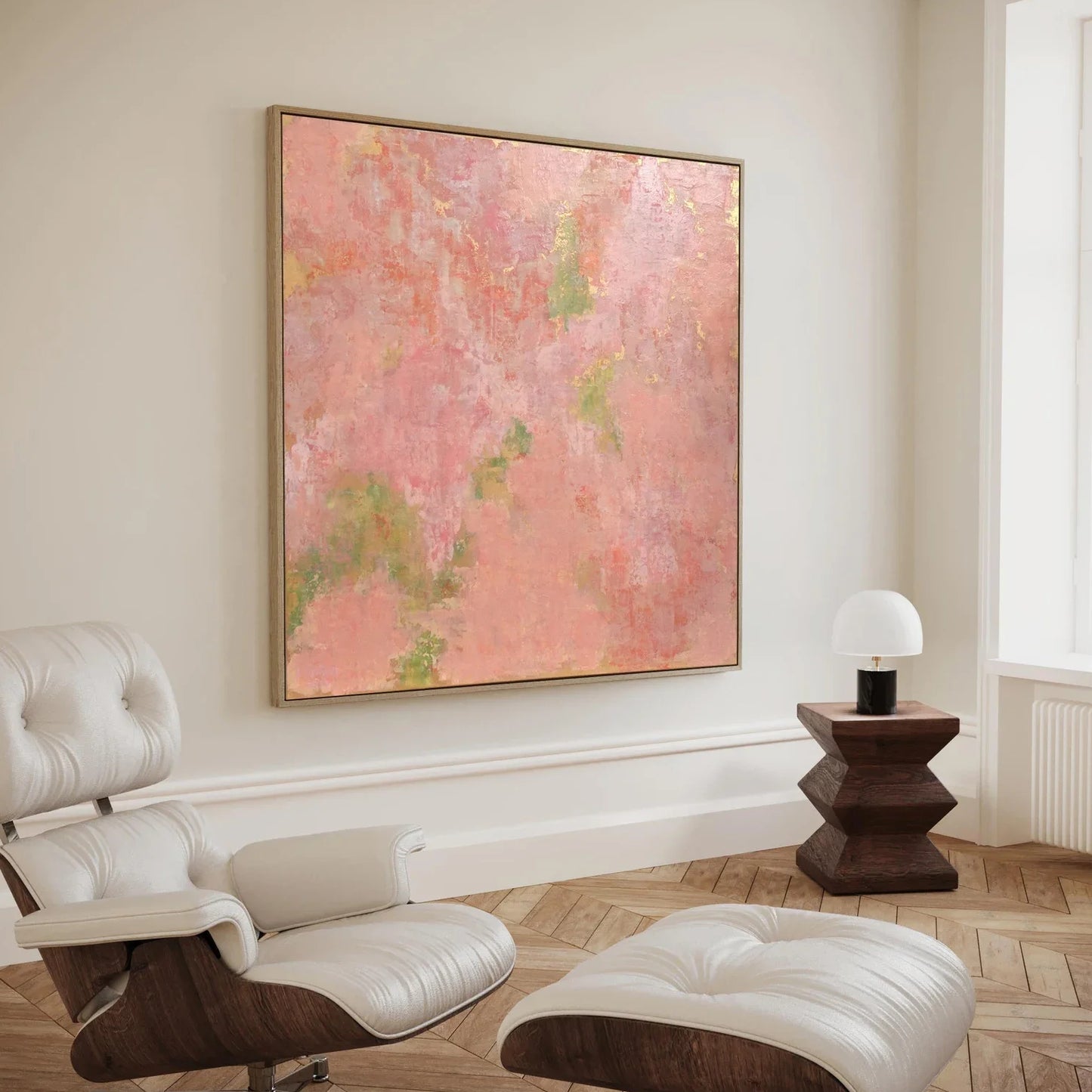 Modern Wispy Pink Acrylic Canvas Oil Painting