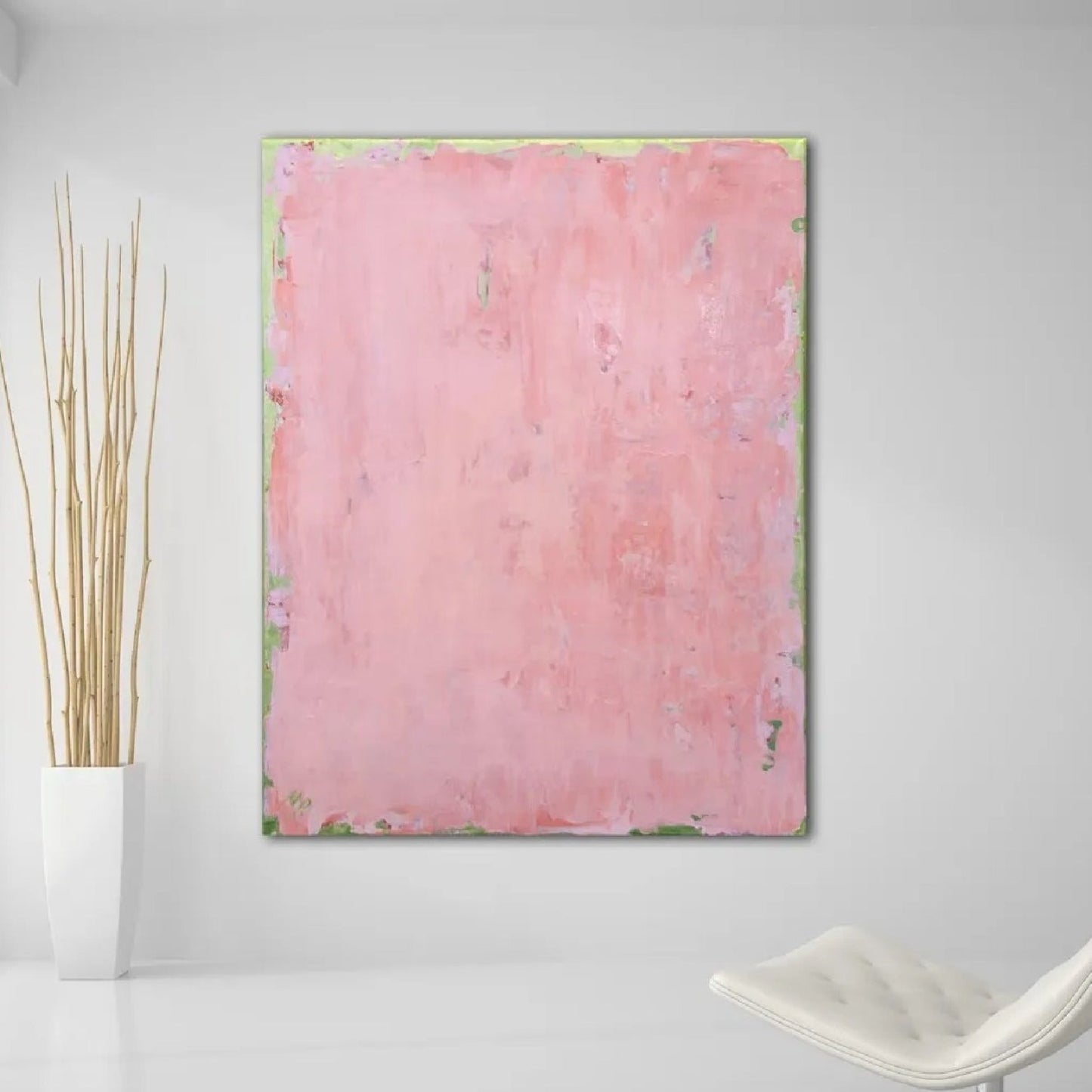 Textured Light Pink Minimalist Wall Hanging Art