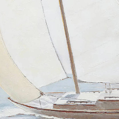 Vintage Sailboat Neutral Colour Seascape Painting